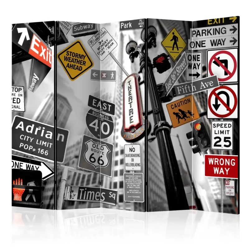Acheter Direct Kamerscherm - New York Signs II [Room Dividers] - 225x172