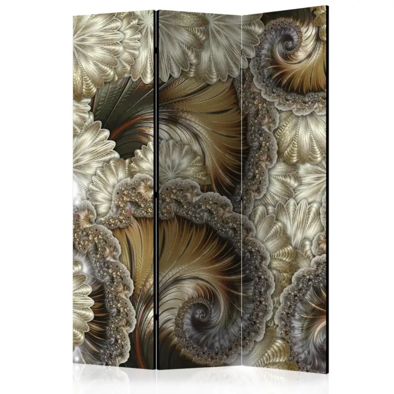 Achat Immédiat Kamerscherm - Golden hand-held fans [Room Dividers] - 135x172