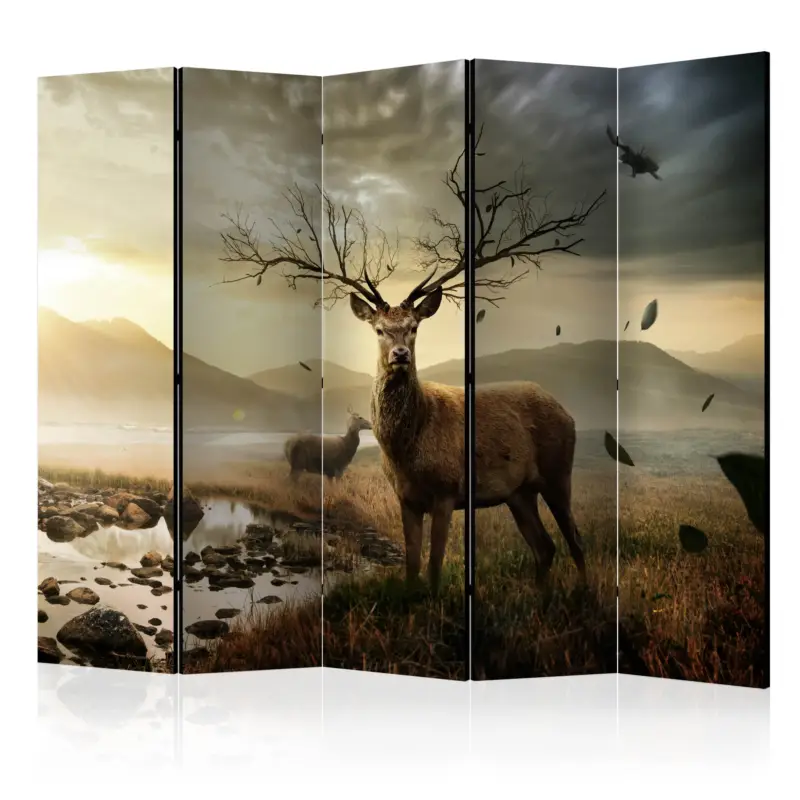 Achetez Aujourd’hui Kamerscherm - Deers by mountain stream II [Room Dividers] - 225x172