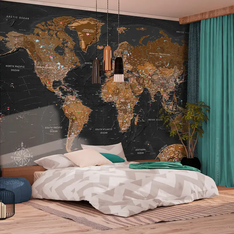 Zelfklevend fotobehang - World: Stylish Map - 343x245 Must-Have