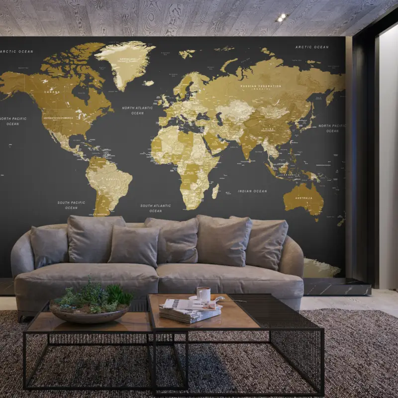Zelfklevend fotobehang - World Map: Modern Geography - 147x105 Offre Du Jour