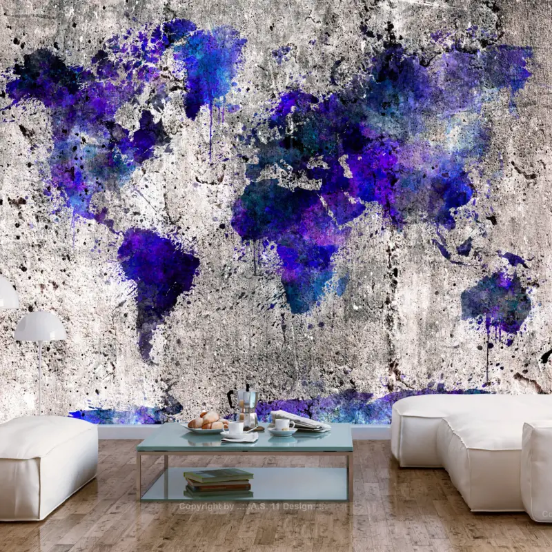 Zelfklevend fotobehang - World Map: Ink Blots - 343x245 Haute Qualité