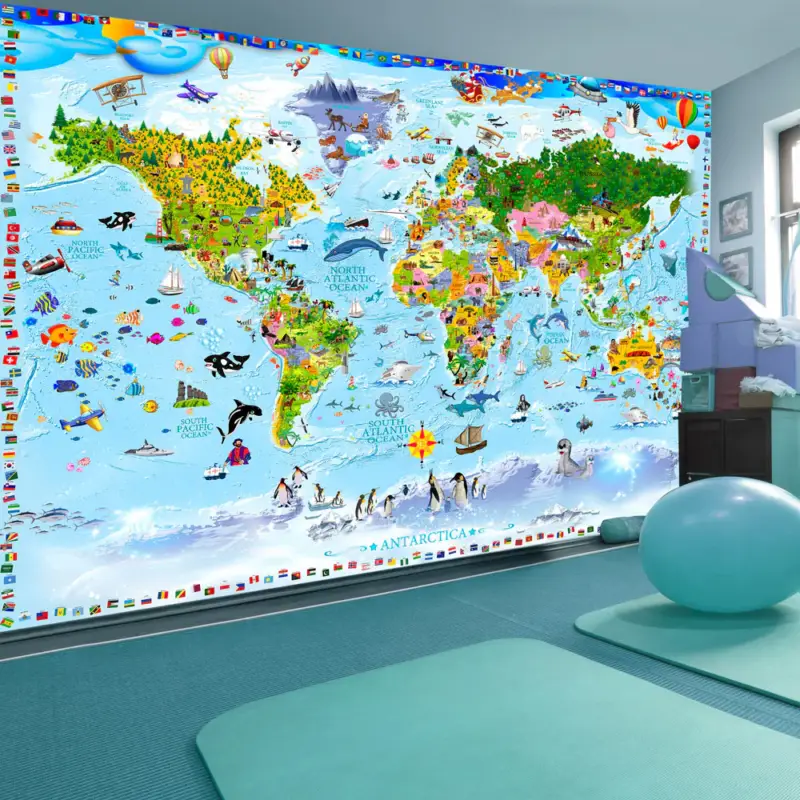 Zelfklevend fotobehang - World Map for Kids - 441x315 Jusqu’à Épuisement Des Stocks