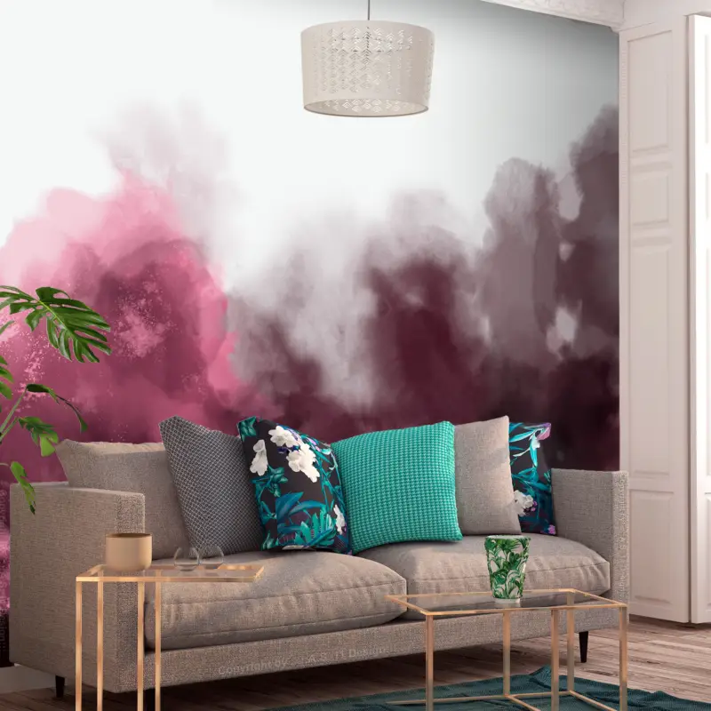 Acheter Direct Zelfklevend fotobehang - Watercolour Variation - Red - 392x280