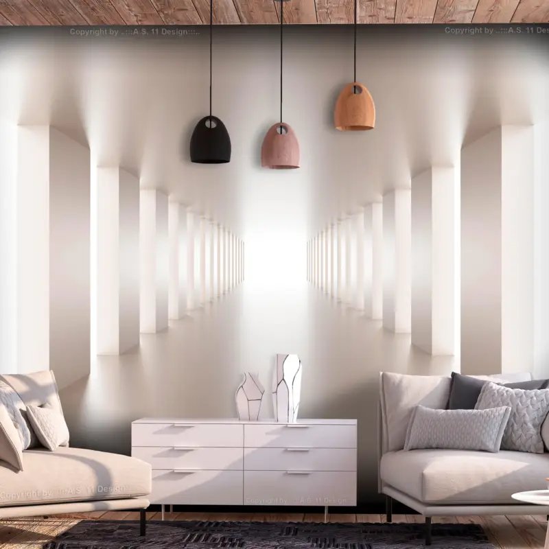 Acheter Direct Zelfklevend fotobehang - Sunny Tunnel - 98x70