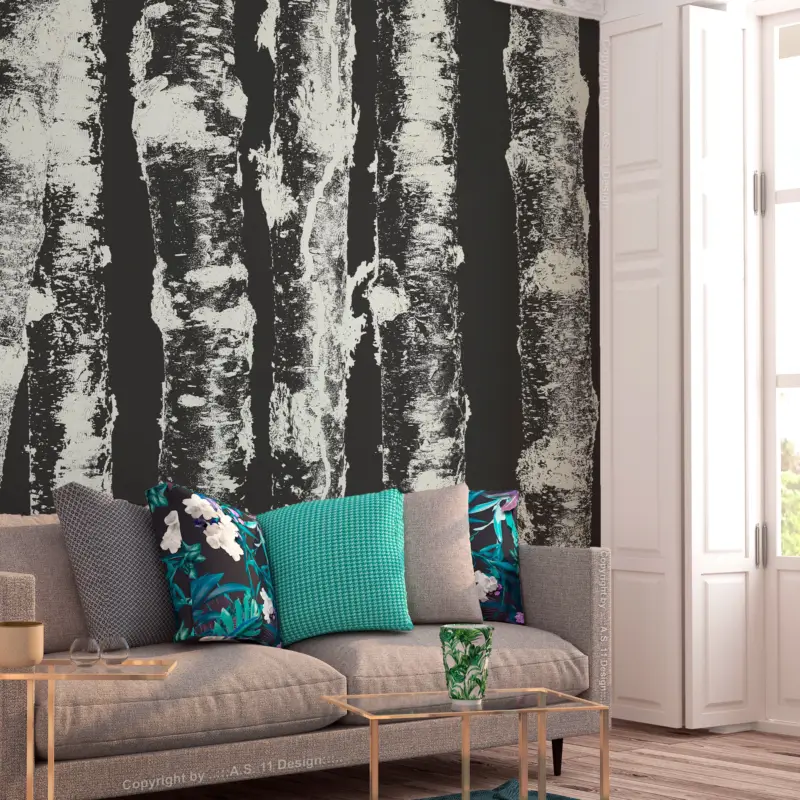 Acheter Direct Zelfklevend fotobehang - Stately Birches - Second Variant - 196x140