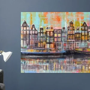 Aan de Amsterdamse grachten van Atelier Paint-Ing - NL1711917M13S60x50 Quantité Limitée