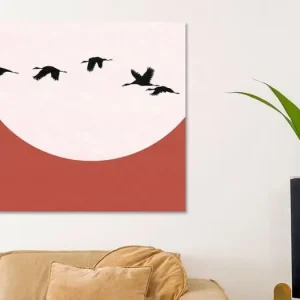 Zonsondergang Kraanvogel - Rood van Studio Hinte - NL943066M13S80x55 Solde