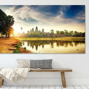 Zonsopgang Panorama bij Angkor Wat van Erwin Lodder - NL188436M13S80x45 Soldes