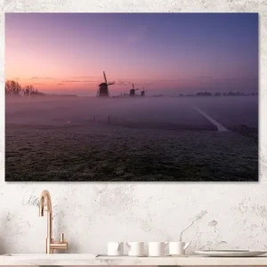 Zonsopkomst bij molendriegang Leidschendam van Allkindsofscapes - NL785542M13S75x50 Expédition Rapide