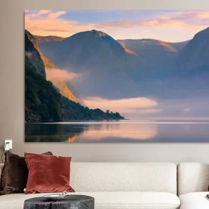 Zonsopkomst in het Aurlandsfjord, Noorwegen van Henk Meijer Fotografie - NL268121M13S75x45 Livraison Gratuite