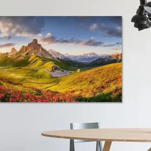 Zonsondergang in de Alpen bij Passo Giau in de Dolomieten van Voss fotografie - NL1332753M13S90x45 Livraison Express