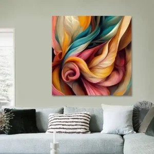 "Dansen met kleur", abstract botanisch schilderij van Studio Allee - NL1095200M13S60x60 Nouveauté