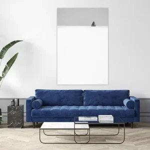 Zwart-wit abstracte foto van een zeilschip aan de horizon op zee van Bas Meelker - NL544420M13S50x75 Vente Flash