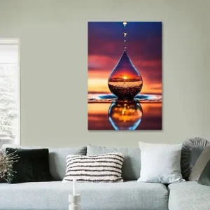 Zonsondergang in een druppel water van Dreamy Faces - NL1331076M13S55x80 Jusqu’à Épuisement Des Stocks