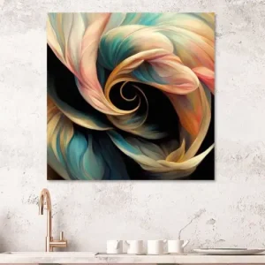 "Dansen met kleur", abstract botanisch schilderij van Studio Allee - NL1095206M13S60x60 Offre Du Jour