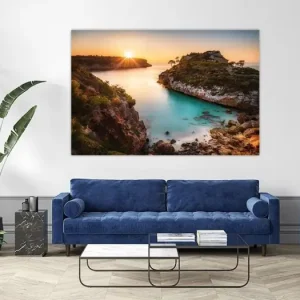 Zonsopgang over de baai van Cala Moro in Mallorca. van Voss fotografie - NL668979M13S75x50 Livraison Express