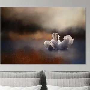 Zwanen In Het Water In Herfst Landschap van Diana van Tankeren - NL681992M13S75x50 Meilleur Choix