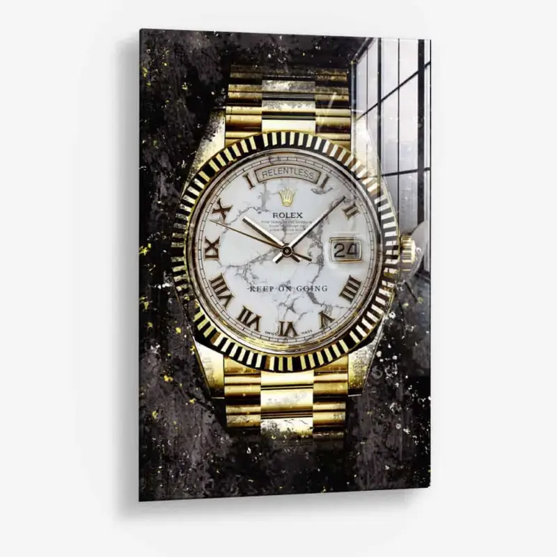 Golden Timing - Glass - Gehard glas - 40x60 cm - Zonder lijst Nouveauté