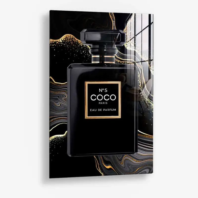 Vente Flash Marble Perfume Gold – Glass - Gehard glas - 40x60 cm - Zonder lijst