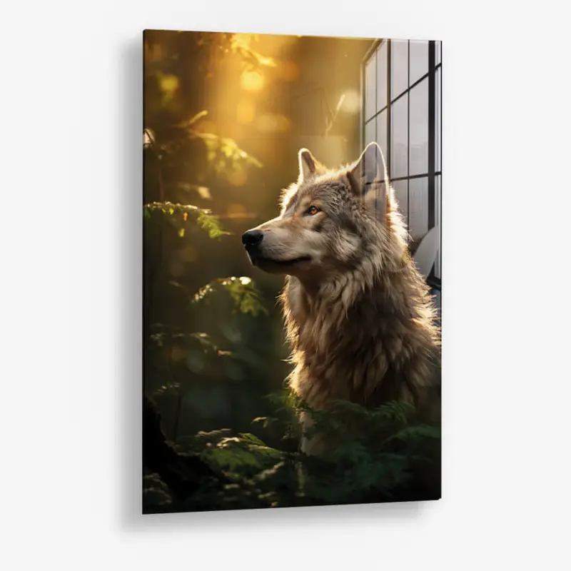 Vente Flash Forest Wolf – Glass - Gehard glas - 40x60 cm - Zonder lijst