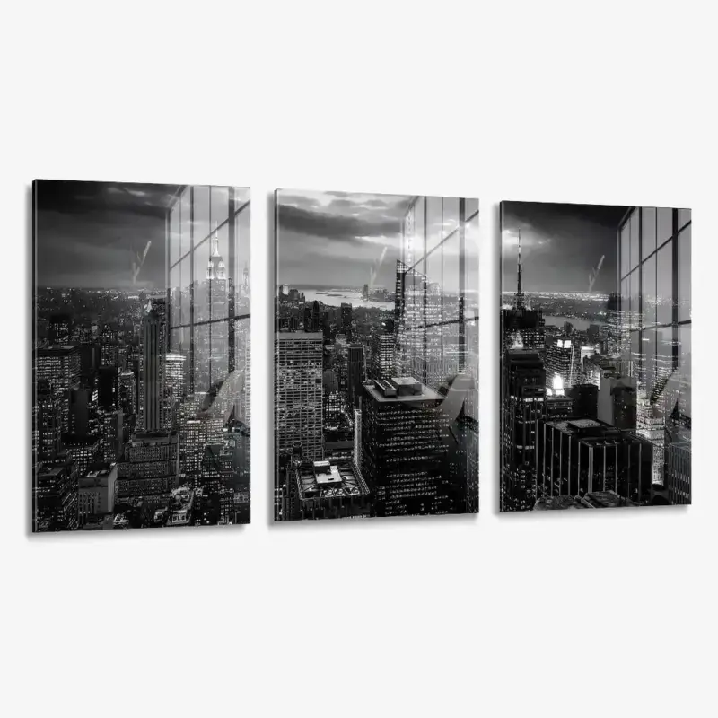 Usine Directe Bundle Monochrome Citadel (3x) – Glass - Gehard glas - (3x ) 40x60 cm - Zonder lijst