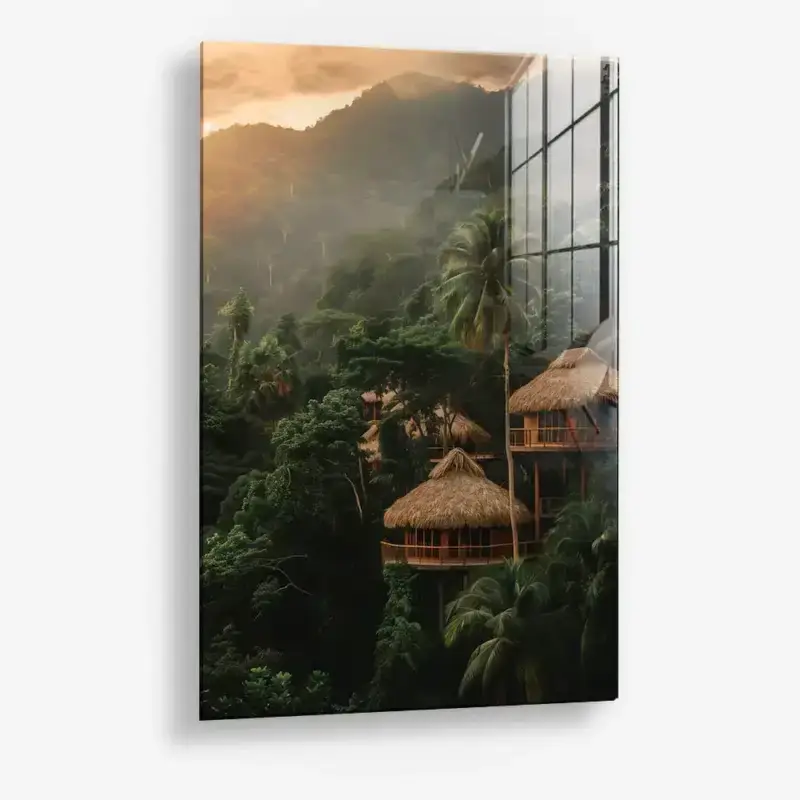 Tropical Sanctuary – Glass - Gehard glas - 40x60 cm - Zonder lijst Solde