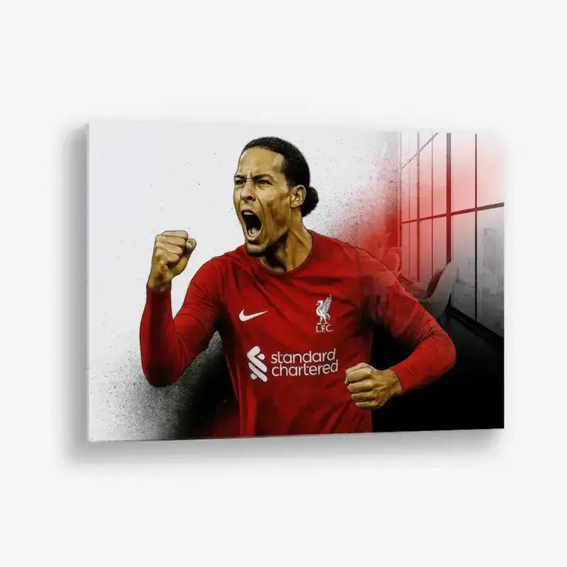 Virgil van Dijk – Glass - Gehard glas - 40x60 cm - Zonder lijst Prix Choc