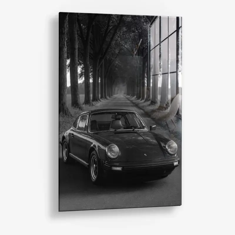 Treeline Porsche – Glass - Gehard glas - 40x60 cm - Zonder lijst Expédition Rapide