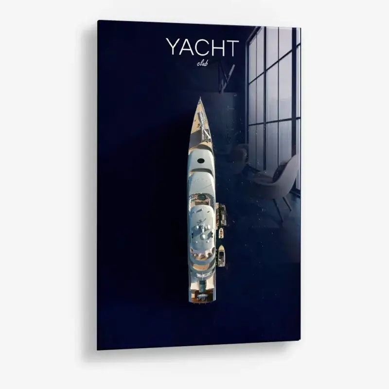 Yacht Club II – Glass - Gehard glas - 40x60 cm - Zonder lijst Retour Gratuit