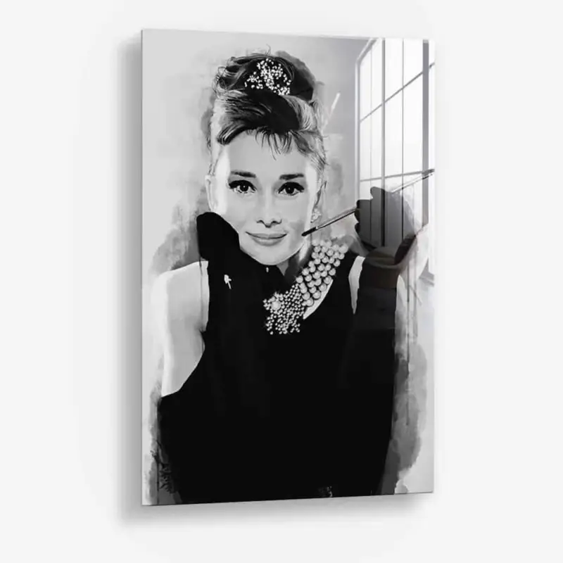 Usine Directe Audrey Hepburn - Glass - Gehard glas - 40x60 cm - Zonder lijst