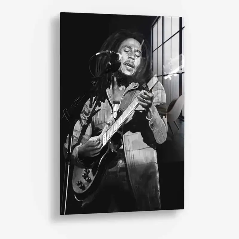 Vente Directe Bob Marley – Glass - Gehard glas - 40x60 cm - Zonder lijst