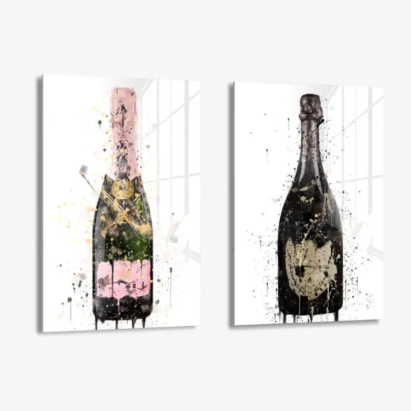 Vente Flash Bundel: "His & Hers" (2x) - Glass - Gehard glas - (2x ) 40x60 cm - Zonder lijst