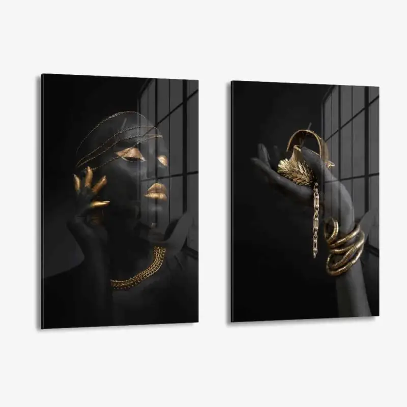 Top Vente Bundle: "Native" (2x) – Glass - Gehard glas - (2x ) 40x60 cm - Zonder lijst