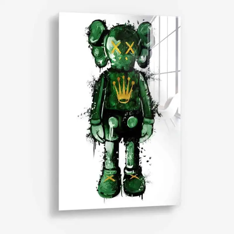 Usine Directe Green Hype Figure - Glass - Gehard glas - 40x60 cm - Zonder lijst