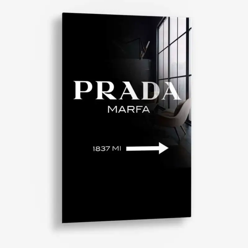 Usine Directe Prada Marfa NOIR - Glass - Gehard glas - 40x60 cm - Zonder lijst