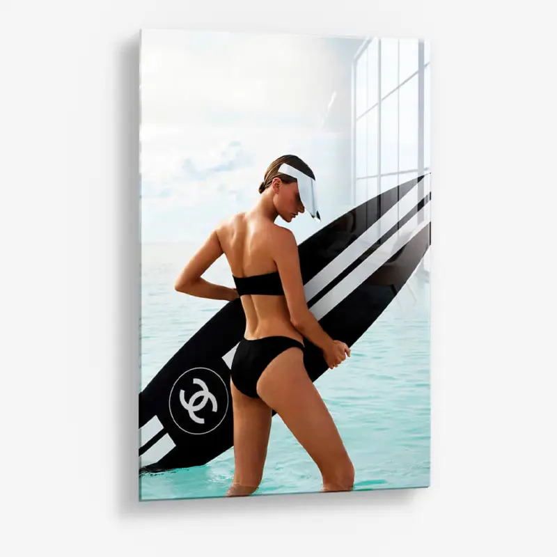 Surfer Girl I – Glass - Gehard glas - 40x60 cm - Zonder lijst Meilleur Choix