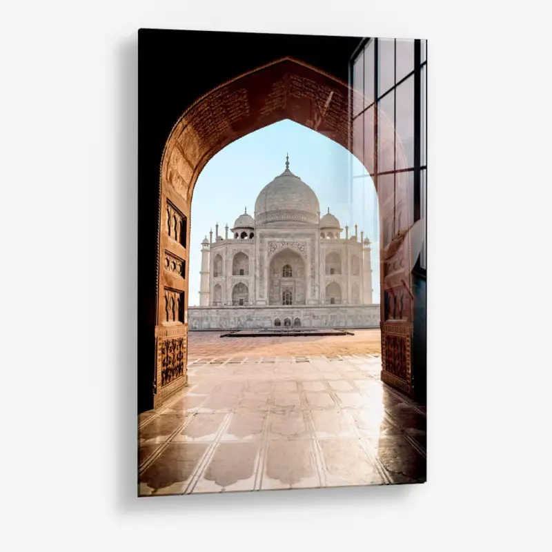 Taj Mahal – Glass - Gehard glas - 40x60 cm - Zonder lijst Quantité Limitée