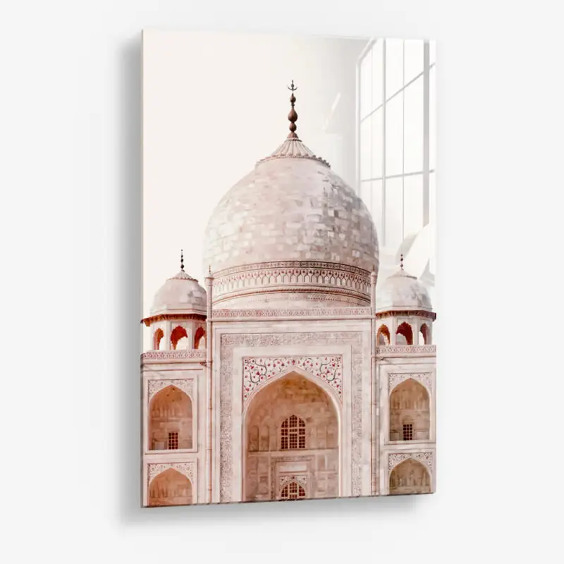 Taj Mahal Closeup – Glass - Gehard glas - 40x60 cm - Zonder lijst Populaire