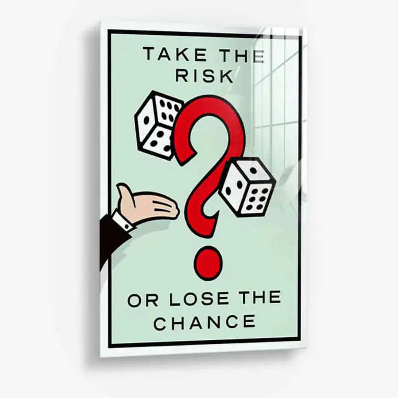 Take the Risk - Glass - Gehard glas - 40x60 cm Jusqu’à Épuisement Des Stocks