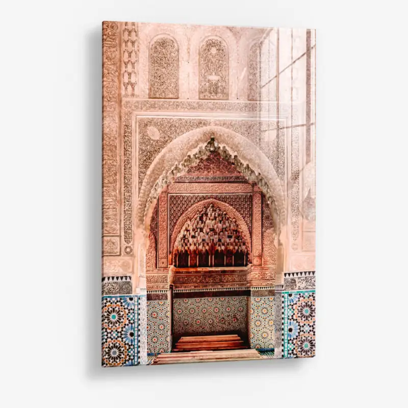 Temple Of Marrakech – Glass - Gehard glas - 40x60 cm - Zonder lijst Populaire