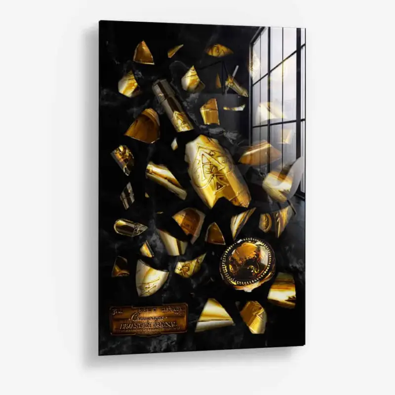 The Broken Bottle – Glass - Gehard glas - 40x60 cm - Zonder lijst Usine Directe
