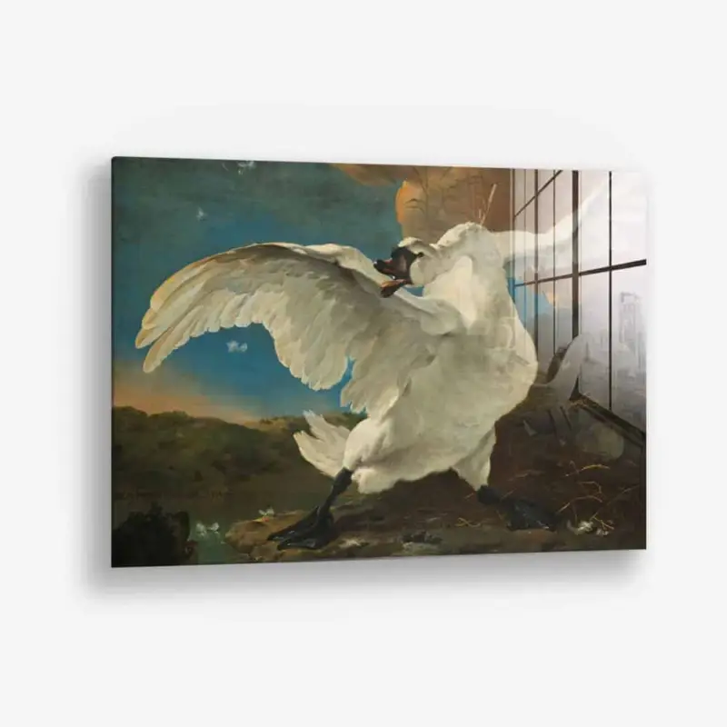The Endangered Swan - Glass - Gehard glas - 40x60 cm - Zonder lijst Bon Plan
