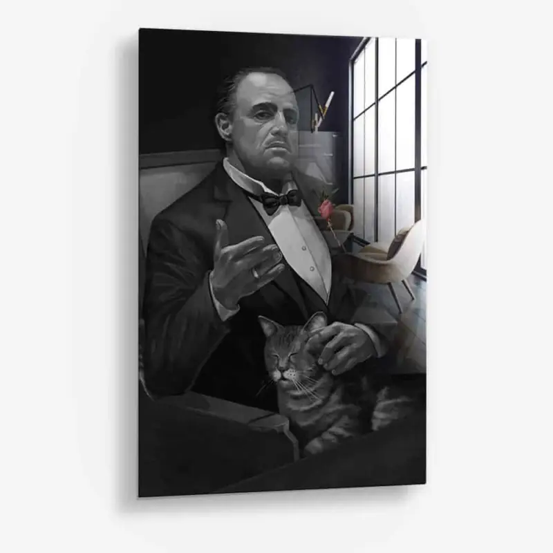 The Godfather - Glass - Gehard glas - 40x60 cm - Zonder lijst Retour Gratuit
