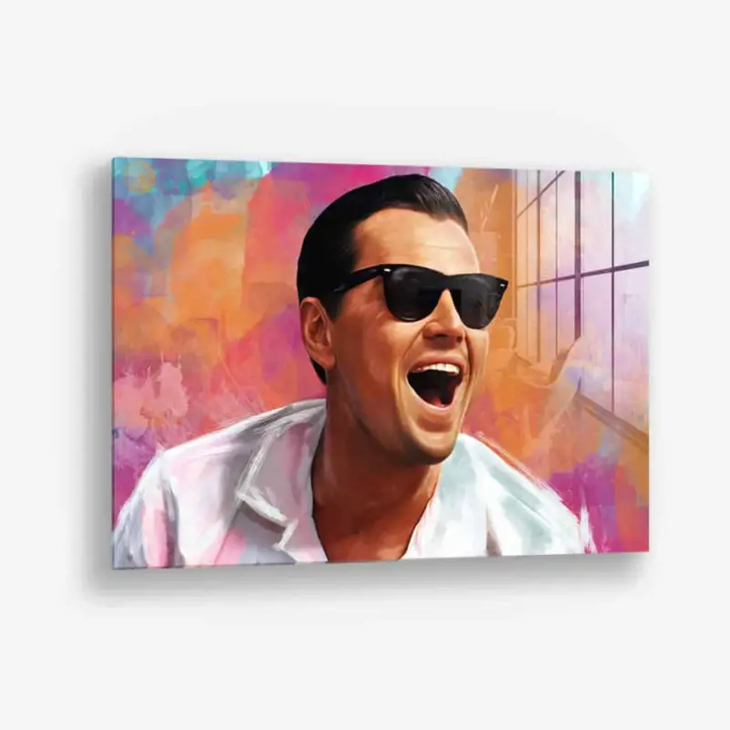 The Laughing Wolf – Glass - Gehard glas - 40x60 cm - Zonder lijst Populaire