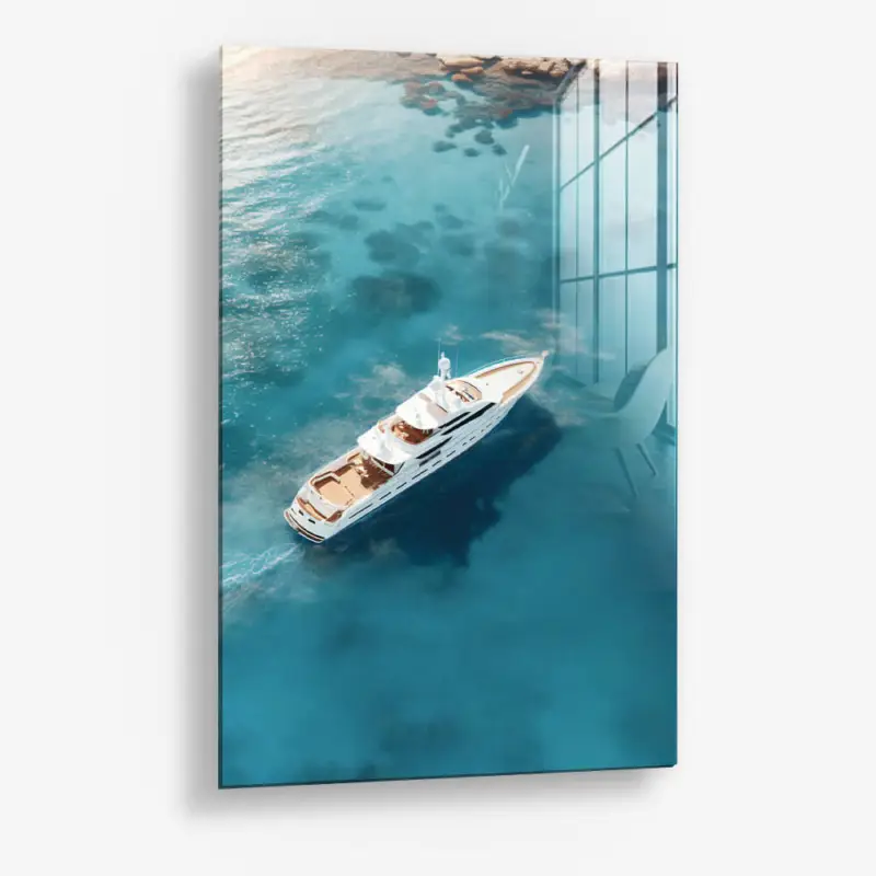 The Yacht – Glass - Gehard glas - 40x60 cm - Zonder lijst Nouvel Arrivage