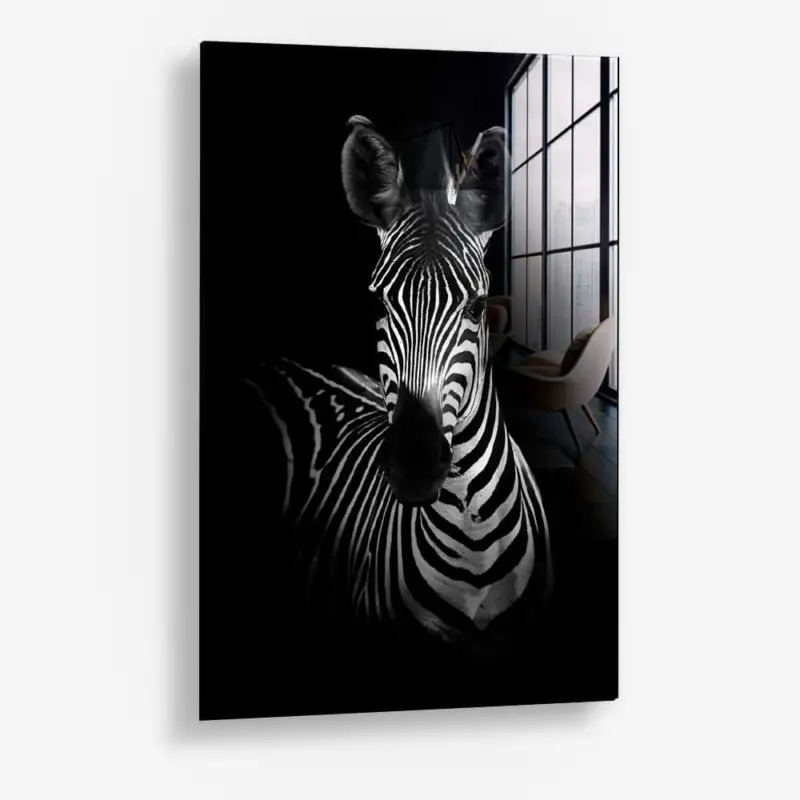 The Zebra – Glass - Gehard glas - 40x60 cm - Zonder lijst Affaire À Saisir