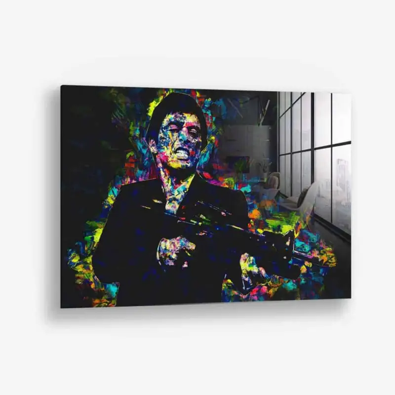 Tony Montana - Glass - Gehard glas - 40x60 cm - Zonder lijst Offre Du Jour