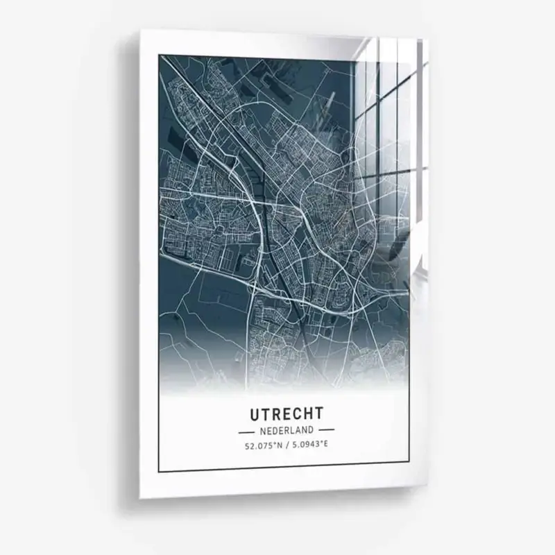 Utrecht donker - Glass - Gehard glas - 40x60 cm - Zonder lijst Commander Maintenant