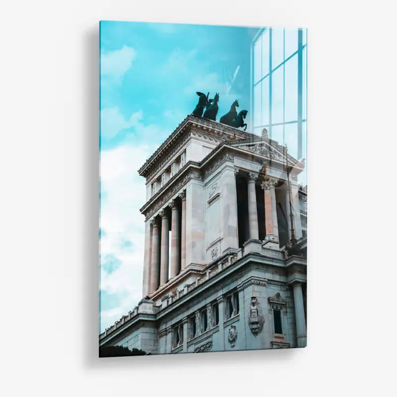 Victor Emmanuel II – Glass - Gehard glas - 40x60 cm - Zonder lijst Bon Plan